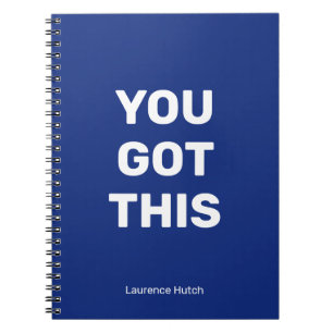 You Got This Blue Minimalist Your Name Notebook