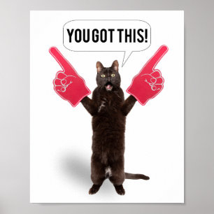You Got This Encouragement Cat Cheering Poster