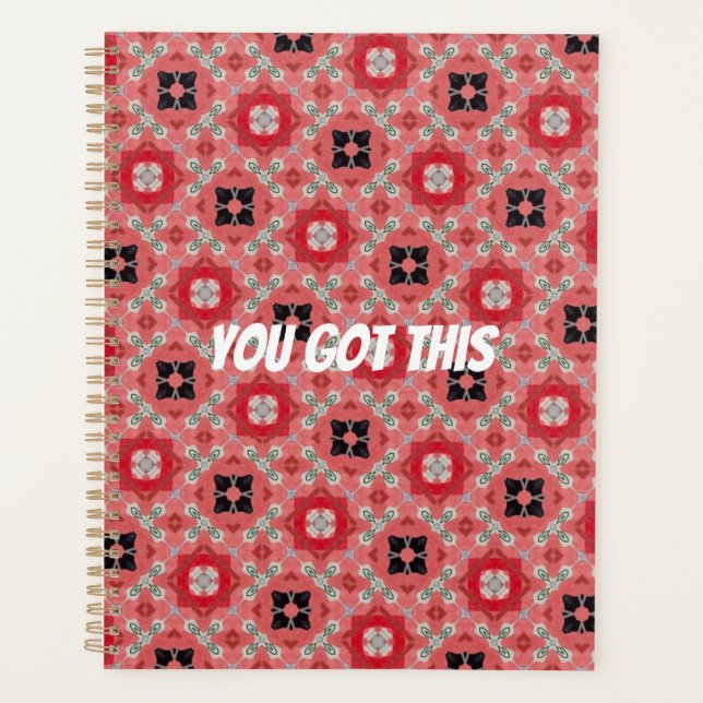 You Got This, Geometric Design, Custom, Chequered  Planner (Front)