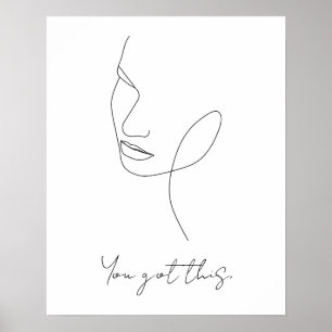 You Got This Line Art Custom Text Poster