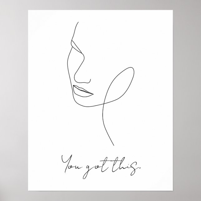 You Got This Line Art Custom Text Poster (Front)