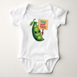 "YOU GOT THIS!" Motivational Pea Illustration Baby Bodysuit