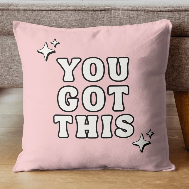 You Got This Motivational Quote Retro Pink Cushion (Creator Uploaded)