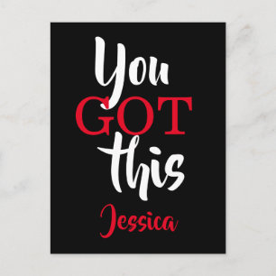 You Got This Motivational Quote Typography Black Postcard