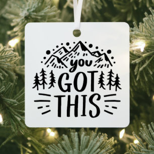 You got this motivational quotes mountains metal tree decoration