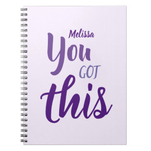 You Got This Personalised Name Purple Notebook