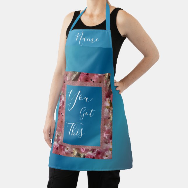 You Got This Pink Spring Blossoms Inspirational Apron (Insitu)