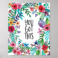 You Got This Quote Cute Boho Floral