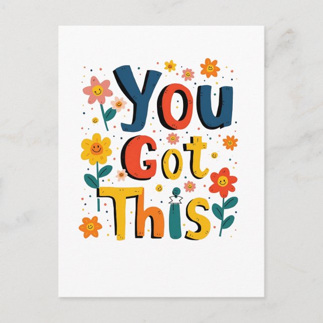 You Got This Teacher Exam Test Day Score Testing Holiday Postcard (Front)
