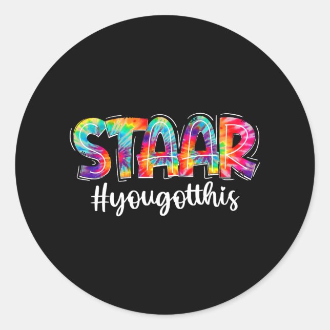 You Got This Tie Dye Testing Exam Funny Test Day G Classic Round Sticker (Front)