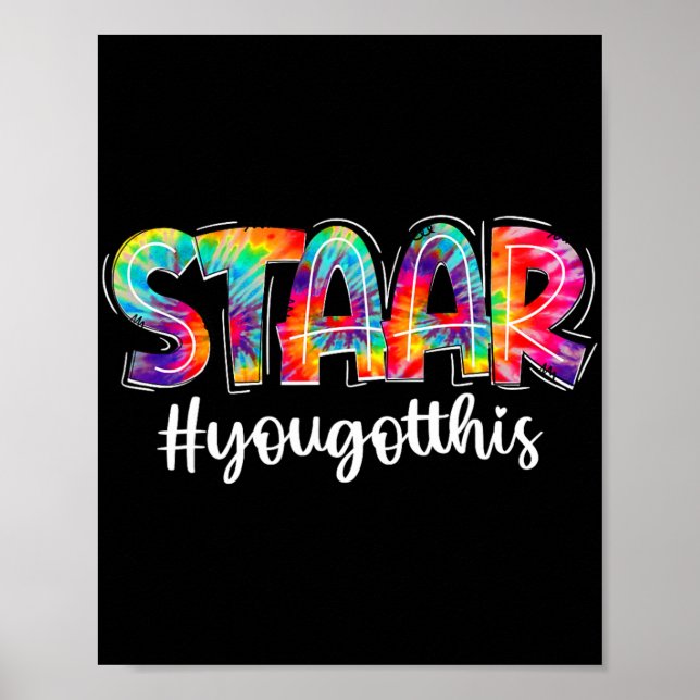 You Got This Tie Dye Testing Exam Funny Test Day G Poster (Front)