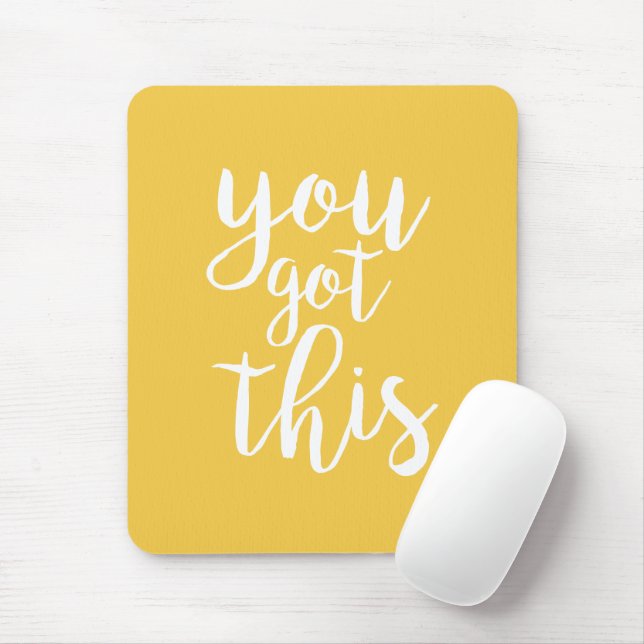 You Got This Yellow Motivation Quote Mouse Pad (With Mouse)