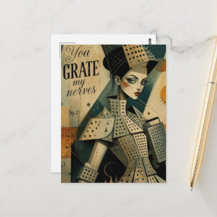 You Grate My Nerves Cheese Grater Fantasy Fashions Postcard