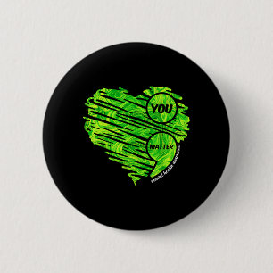 You Green Heart Semicolon Mental Health Awareness 6 Cm Round Badge