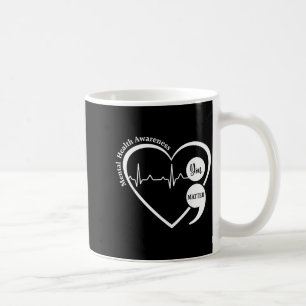 You Green Heart Semicolon Mental Health Awareness Coffee Mug