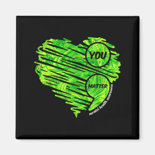 You Green Heart Semicolon Mental Health Awareness Magnet