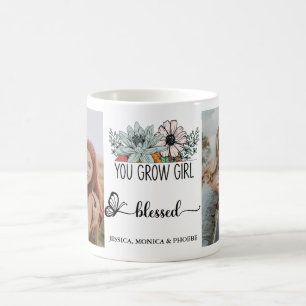 "You Grow Girl Blessed" Floral Photo Mug