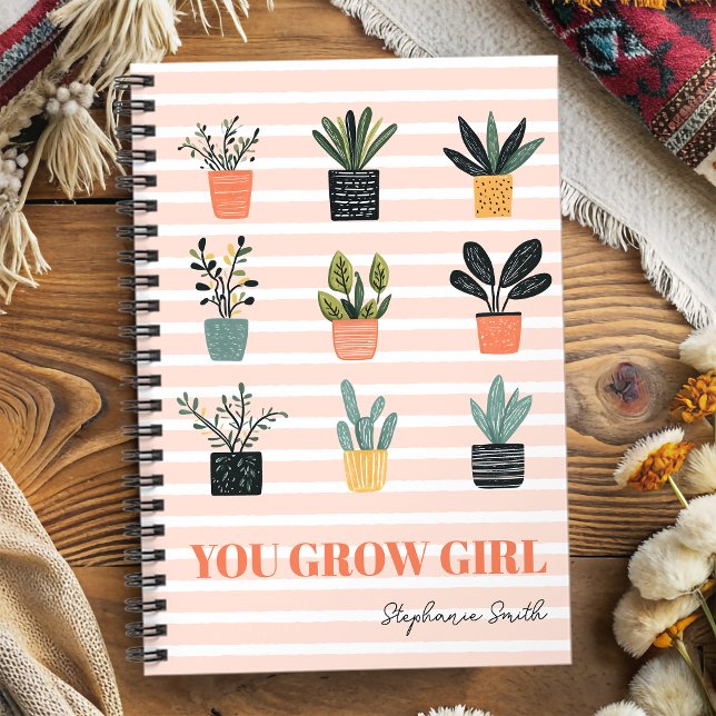 You Grow Girl – Feminine Cute Plant Motivational  Notebook (Creator Uploaded)