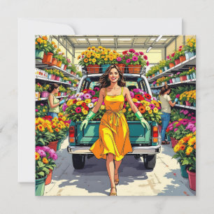 You Grow Girl   Gardening Pun Card