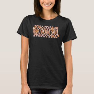 You Grow Girl Retro Floral Groovy Flower Chequered T-Shirt