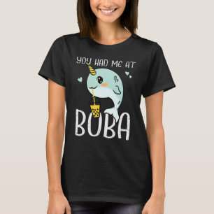 You Had Me At Boba Narwhal Cute Kids Bubble Tea T-Shirt