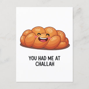 You Had Me at Challah Bread Hanukkah Jewish Holiday Postcard