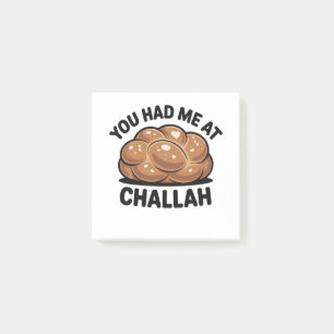 You Had Me at Challah Jewish Jew Hanukkah Post-it Notes