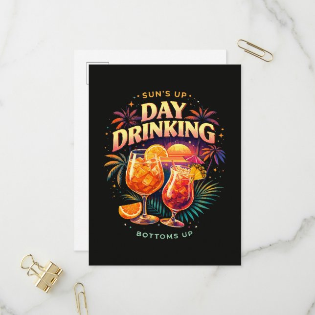 You Had Me at Day Drinking Invitation Postcard (Front/Back In Situ)