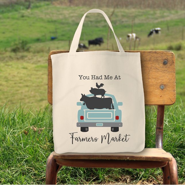 You Had Me At Farmers Market Truck Tote Bag (Creator Uploaded)