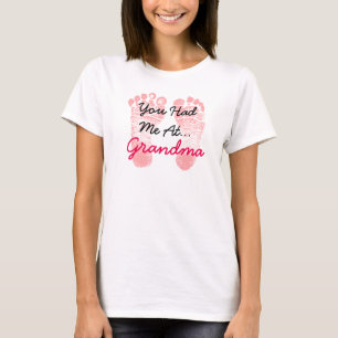 You Had Me At... Grandma, pink footprints tank top