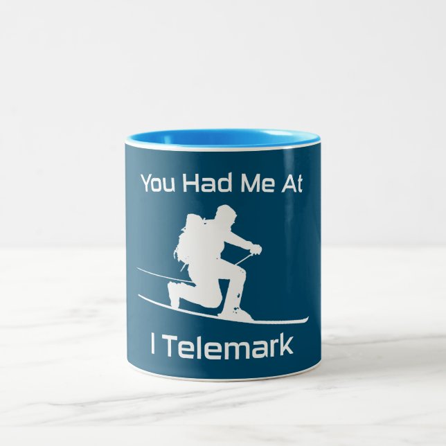You Had Me At I Telemark Ski Two-Tone Coffee Mug (Center)