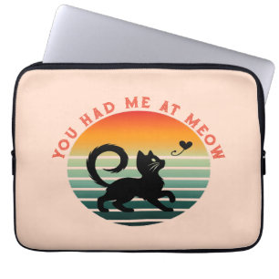 You Had Me At Meow Cute Cat Laptop Sleeve