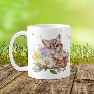 You Had Me at Meow Floral Cat Coffee Mug