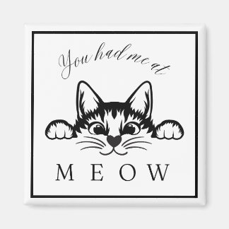 You Had Me at Meow Square Magnet