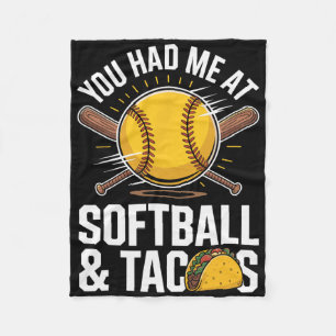 You Had Me At Softll And Tacos Funny Softll Player Fleece Blanket