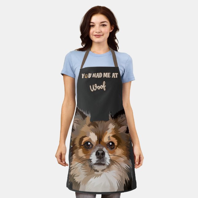 You Had Me At Woof | Pomeranian Dog Lovers  Apron (Worn)