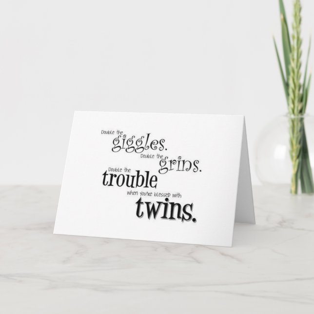 ***YOU HAD TWINS*** DOUBLE LOVE/FUN FOR YOU! CARD (Front)