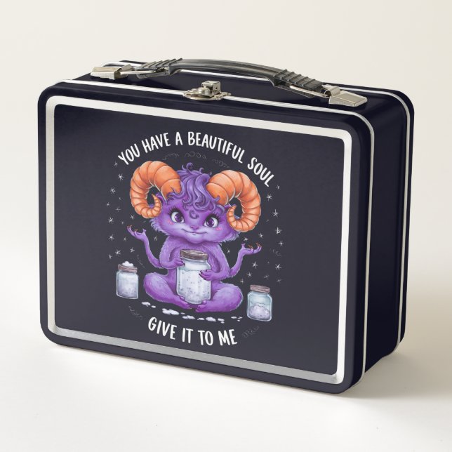You Have a Beautiful Soul Satanic Baphomet  Metal Lunch Box (Front)