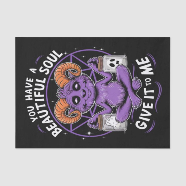 You Have a Beautiful Soul Satanic Baphomet  Tissue Paper (Front)