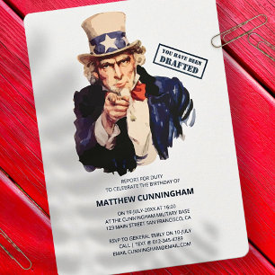 You Have Been Drafted! B-Day Celebration Invitation