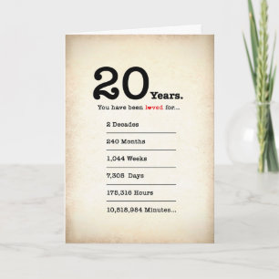 You Have Been Loved 20 Years, Birthday Card