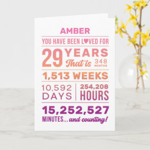 You Have Been Loved 29 Years Birthday Card
