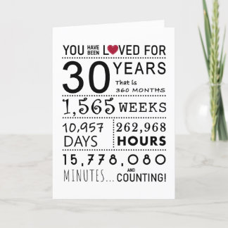 You Have Been Loved 30th Birthday Card
