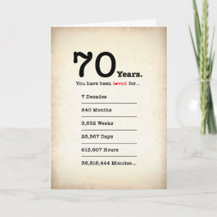 You Have Been Loved 70 Years, Birthday Card