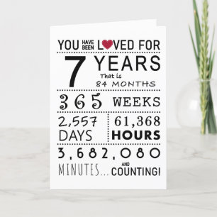 You Have Been Loved 7th Birthday Card