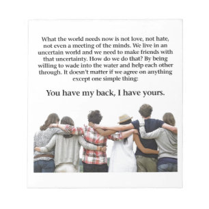 You Have My Back, I have Yours Notepad