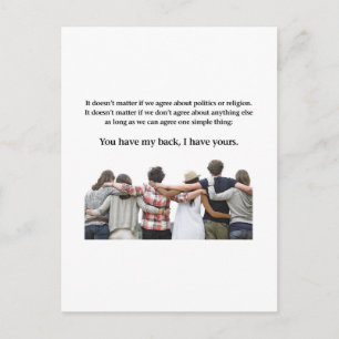 You Have My Back, I Have Yours Postcard