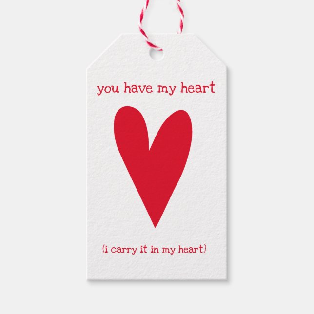 You have my heart | Poem by E.E. Cummings Gift Tags (Front)