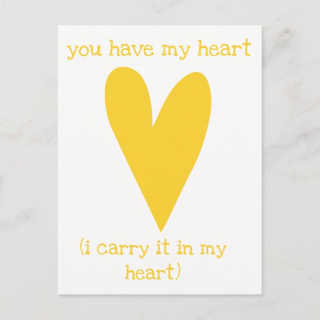 You have my heart | Poem by E.E. Cummings Postcard (Front)