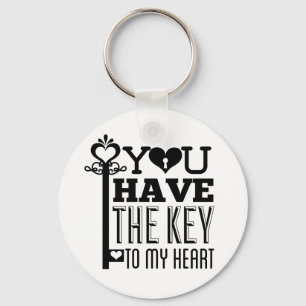 You Have the Key to My Heart Button Keyring